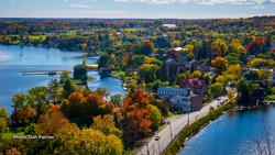 The village of Westport, Ontario during the fall.